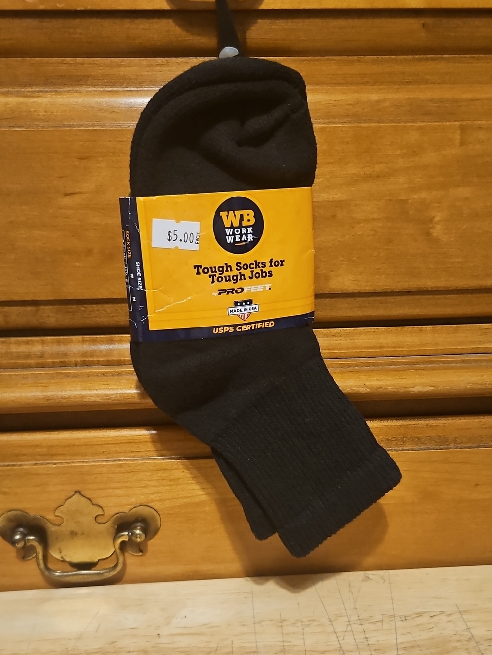 Men’s Black Tough Work Socks - Cushioned Comfort Size 7-9